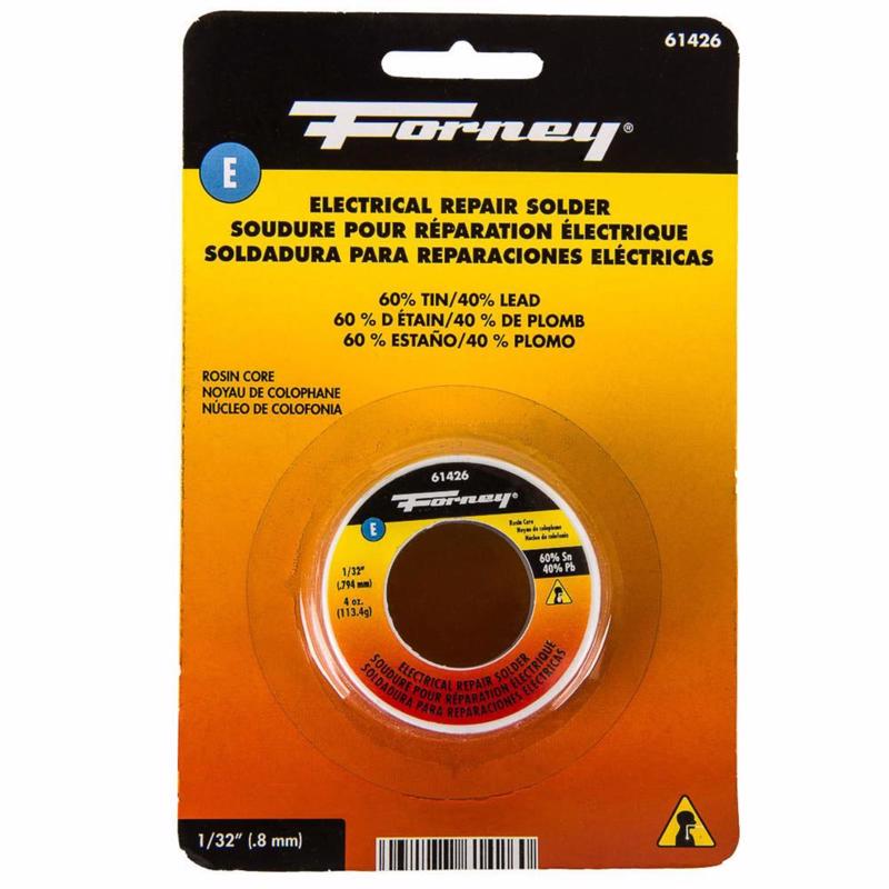 Forney 4 oz Rosin Core Solder Wire 0.03 in. D Tin/Lead 60/40 1 pc