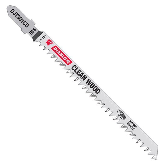 Diablo 4-5/8 in. High Carbon Steel T-Shank Cleamn Wood Jig Saw Blade 8 TPI 5 pk