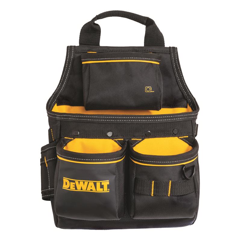 DEWALT 13 pocket Ballistic Nylon Professional Nail Pouch Black/Yellow