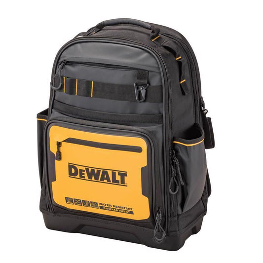 DEWALT 7.75 in. W X 18.75 in. H Polyester/Tarpaulin Pro Backpack Tool Bag 43 pocket Black/Yellow 1 p