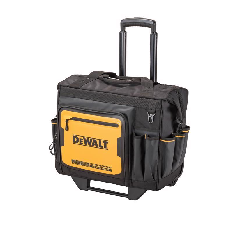 DEWALT Ballistic Nylon Tool Bag On Wheels Roller Tool Bag 27 pocket Black/Yellow 1 pc