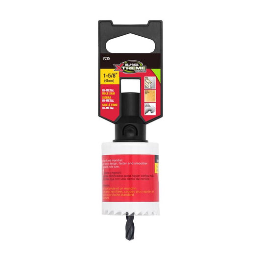 Blu-Mol Xtreme 1-5/8 in. Bi-Metal 1/4 in. D Hole Saw Arbor Included