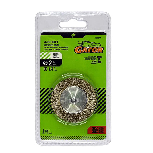 Gator 2 in. Coarse Crimped Wire Wheel Brush Brass Coated Steel 4500 rpm 1 pc