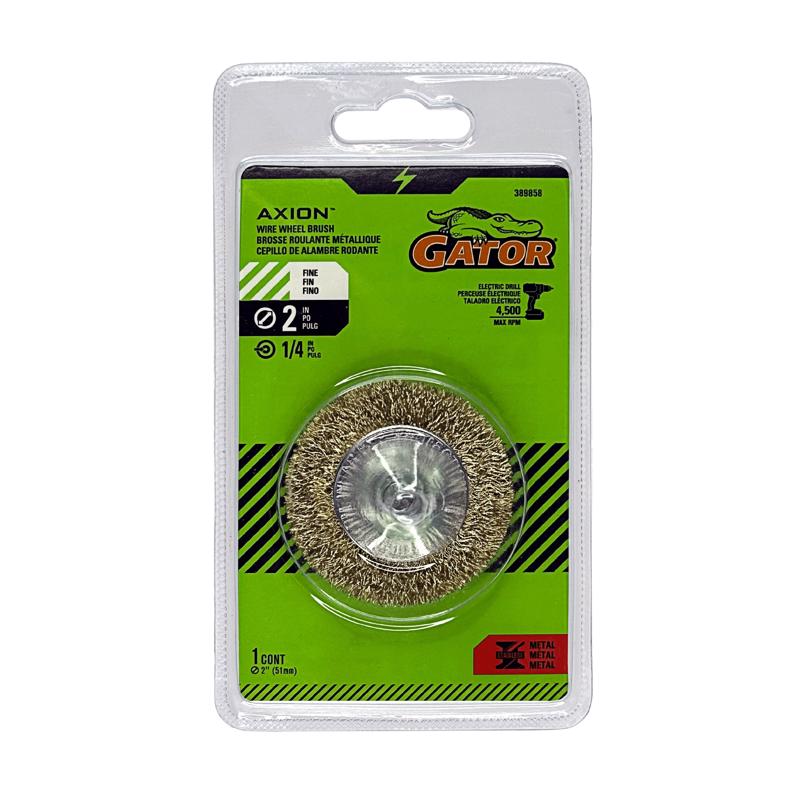 Gator 2 in. Fine Crimped Wire Wheel Brush Brass Coated Steel 4500 rpm 1 pc