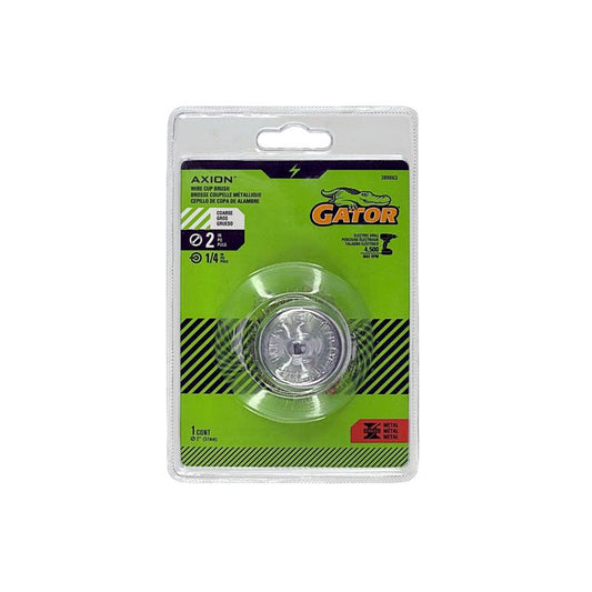 Gator 2 in. Coarse Crimped Wire Cup Brush Brass Coated Steel 4500 rpm 1 pc