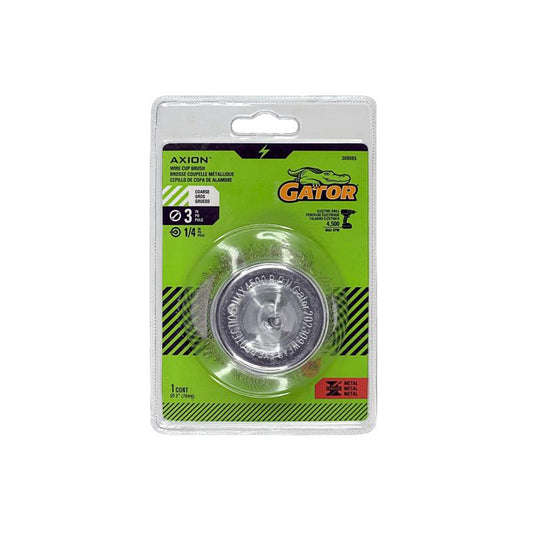 Gator 3 in. Coarse Crimped Wire Cup Brush Brass Coated Steel 4500 rpm 1 pc