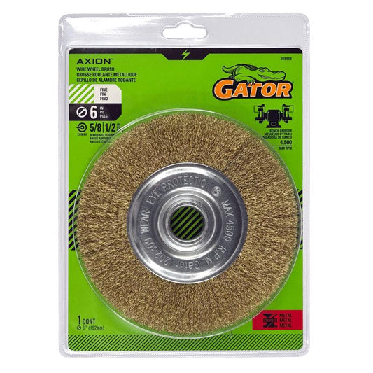 Gator 6 in. Fine Cable Twist Wire Wheel Brush Brass Coated Steel 4500 rpm 1 pc