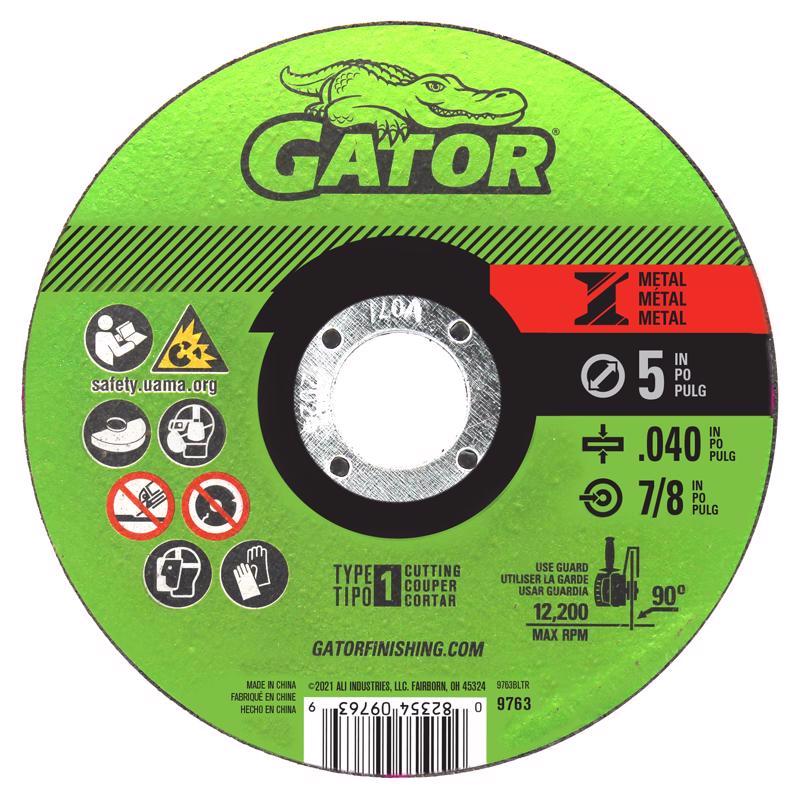 Gator 5 in. D X 7/8 in. X 0.045 in. thick Aluminum Oxide Type 1 Metal Cut-Off Blade 1 pk