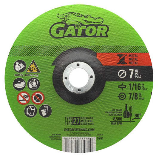 Gator 7 in. D X 7/8 in. X 1/16 in. thick Aluminum Oxide Type 27 Metal Cut-Off Blade 1 pk