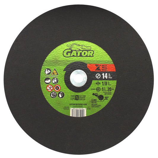 Gator 14 in. D X 1 in. X 1/8 in. thick Aluminum Oxide Type 1 Metal Cut-Off Blade 1 pk