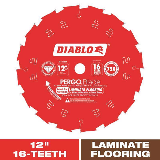 Diablo Pergo Blade 12 in. D X 1 in. Laminate Flooring PCD Circular Saw Blade 16 teeth 1 each