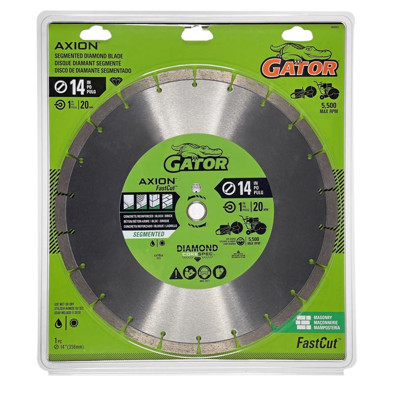 Gator FastCut 14 in. D X 1 in. Diamond Segmented Rim Saw Blade 1 pk
