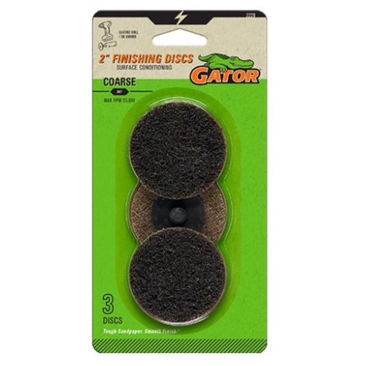 Gator Power 2 in. Zirconia Aluminum Oxide Twist and Lock Surface Conditioning Disc 50 Grit Coarse 3