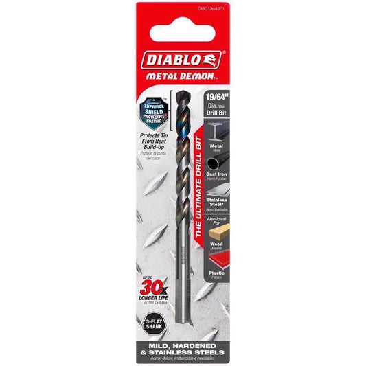 DRLL BT 3-FLT 19/64" 1PC