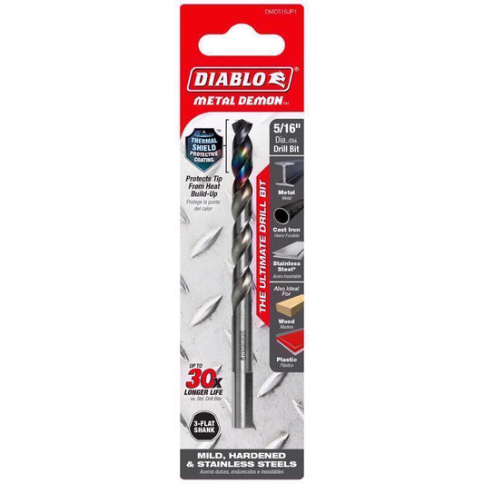 DRLL BT 3-FLAT 5/16" 1PC