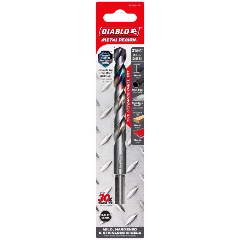 DRLL BT 3-FLT 31/64" 1PC