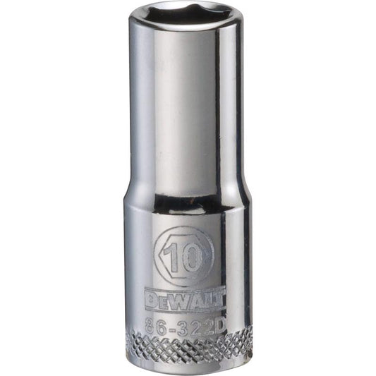DeWalt 10 mm X 3/8 in. drive Metric 6 Point Deep Socket 1 pc