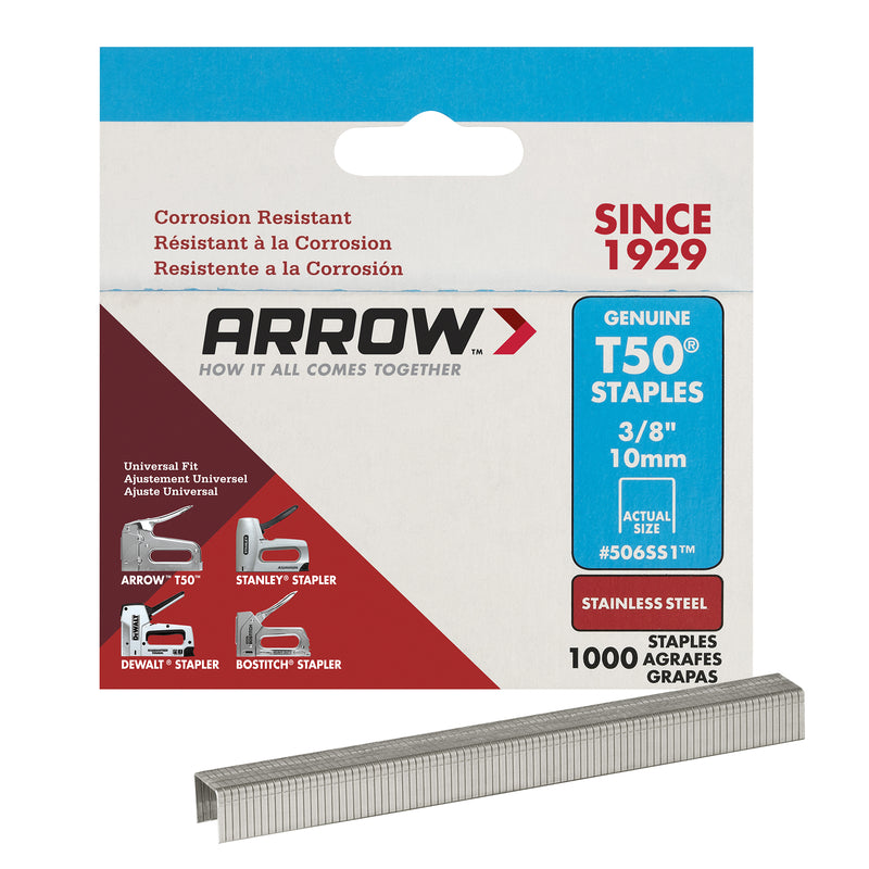 STAPLE T50 SS 3/8"1000PK