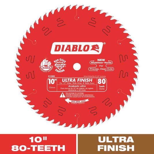 Diablo 10 in. D X 5/8 in. TiCo Hi-Density Carbide Circular Saw Blade 80 teeth 1 pk