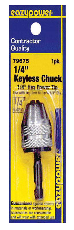 Eazypower 1/4 in. Keyless Chuck Adapter 1/4 in. Hex Shank 1 pc