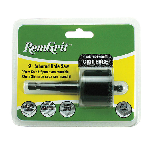 Disston RemGrit 2 in. Carbide Grit 7/8 in. L X 1/4 in. D Hole Saw Arbor Included