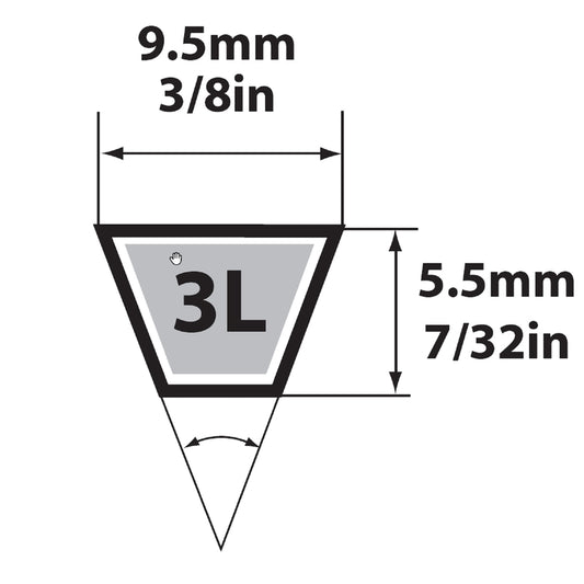 V BELT 3/8" X 39"