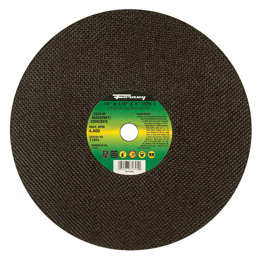 Forney 14 in. D X 1 in. X 1/8 in. thick Silicon Carbide Masonry/Asphalt Cutting Wheel 1 pc