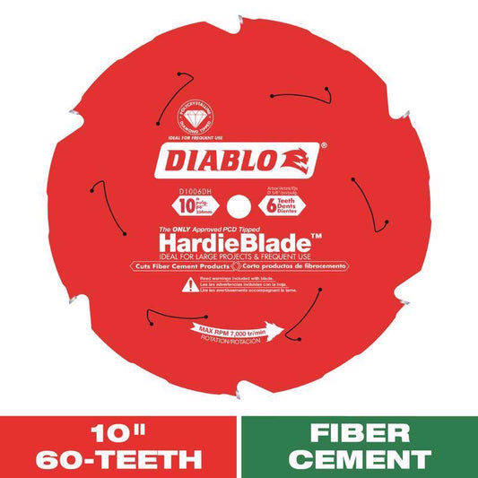 Diablo HardieBlade 10 in. D X 5/8 in. PCD Fiber Cement Blade 6 teeth 1 pk