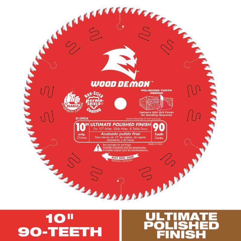 Diablo 10 in. D X 5/8 in. TiCo Hi-Density Carbide Circular Saw Blade 90 teeth 1 pk