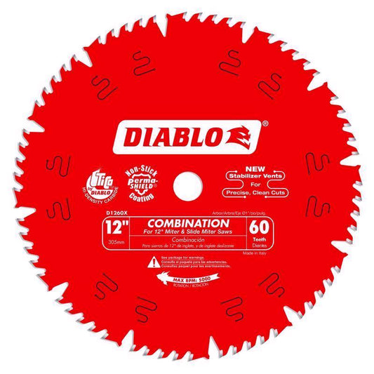 Diablo 12 in. D X 1 in. TiCo Hi-Density Carbide Circular Saw Blade 60 teeth 1 pk