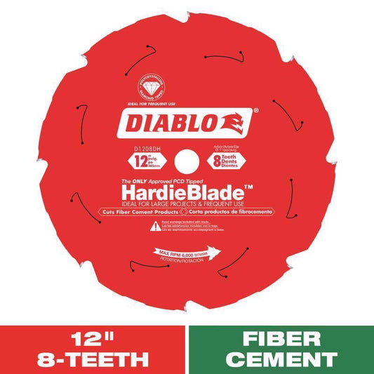 Diablo HardieBlade 12 in. D X 1 in. Polycrystalline Diamond Fiber Cement Blade 8 teeth 1 pk