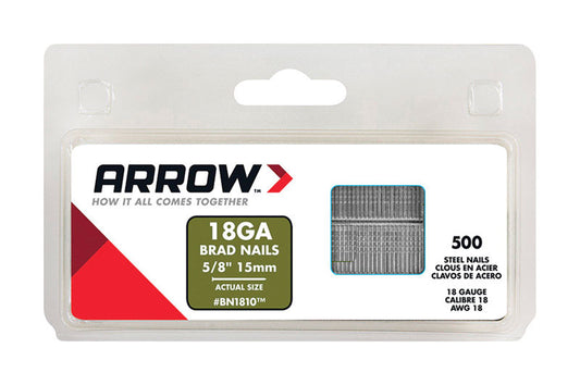 Arrow BN18 18 Ga. X 5/8 in. L Galvanized Steel Brad Nails 1000 pk 0.32 lb