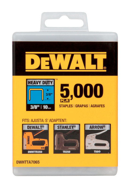 DEWALT T50 27/64 in. W X 3/8 in. L 20 Ga. Narrow Crown Heavy Duty Staples 5000 pk