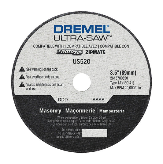 Dremel Ultra-Saw 3-1/2 in. D X 1/2 in. X 0.094 in. thick Silicon Carbide Masonry Cutting Wheel 1 pk