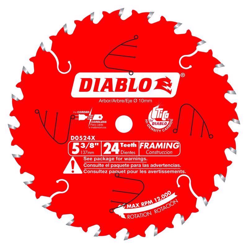 Diablo 5-3/8 in. D X 10 mm TiCo Hi-Density Carbide Trim Saw Blade 24 teeth 1 pk