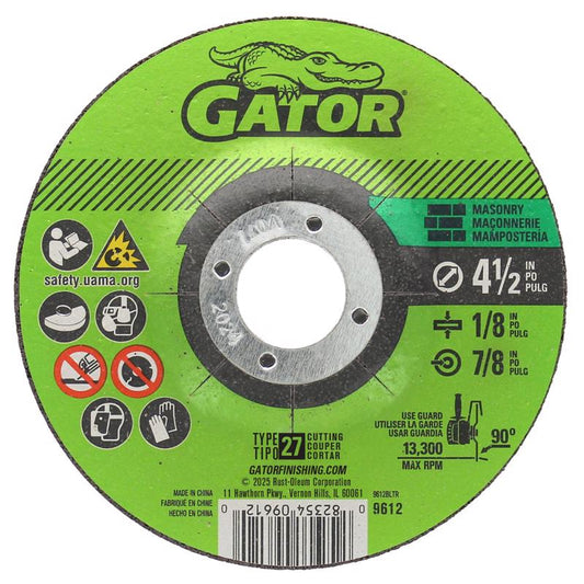 Gator 4-1/2 in. D X 5/8-11 in. X 1/8 in. thick Masonry Grinding Wheel 1 pc