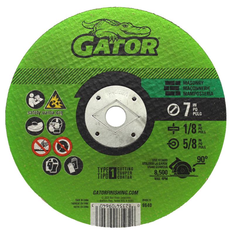 Gator 7 in. D X 5/8 in. X 1/8 in. thick Aluminum Oxide Type 1 Masonry Cut-Off Blade 1 pc