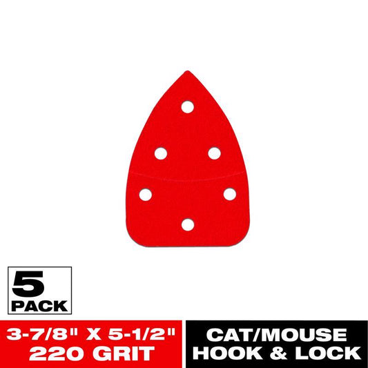 Diablo 5-1/2 in. L X 3-7/8 in. W 220 Grit Aluminum Oxide Mouse Sandpaper 5 pk