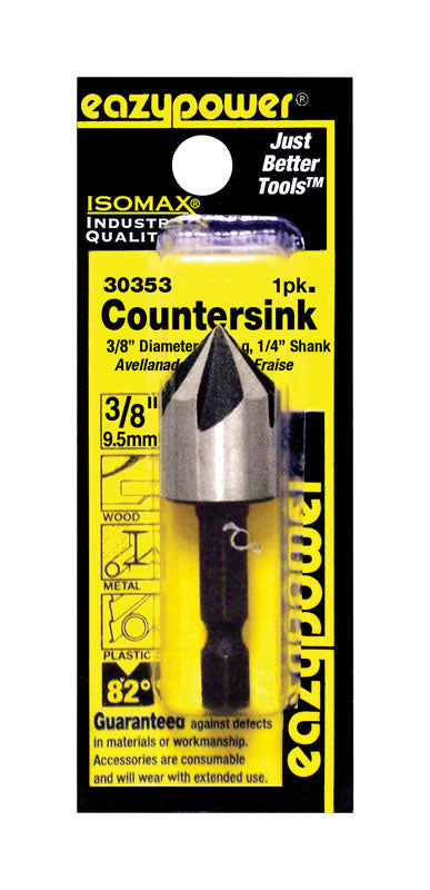 Eazypower Isomax 3/8 in. X 3/8 inch  D X 2-1/8 in. L Carbon Alloy Steel Countersink Countersink Bit