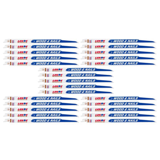 LENOX LUMBERWOLF 12 in. Bi-Metal Reciprocating Saw Blade 6 TPI 25 pk