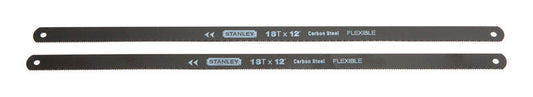 STANLEY 12 in. High Carbon Steel Hacksaw Blades 18 TPI 2 pk