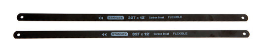 STANLEY 12 in. High Carbon Steel Hacksaw Blades 32 TPI 2 pk