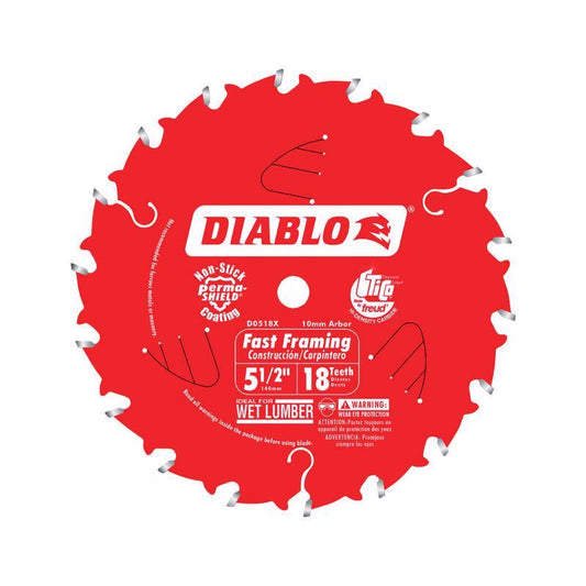 Diablo 5-1/2 in. D X 10 mm Fast Framing TiCo Hi-Density Carbide Trim Saw Blade 18 teeth 1 pk