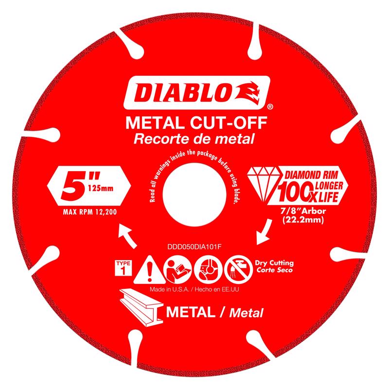Diablo 5 in. D X 7/8 in. X 0.039 in. thick Diamond Metal Cut-Off Wheel