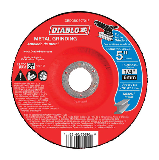 METAL GRIND DISC 5"X7/8"