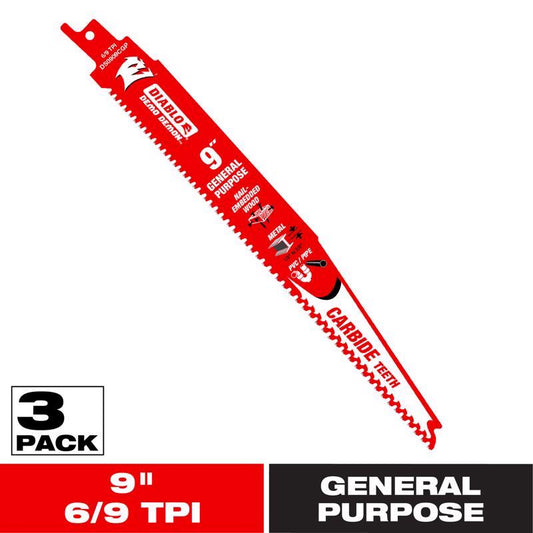 CARB GENPUR RECIP 9" 3PK