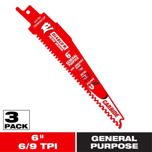 CARB GENPUR RECIP 6" 3PK