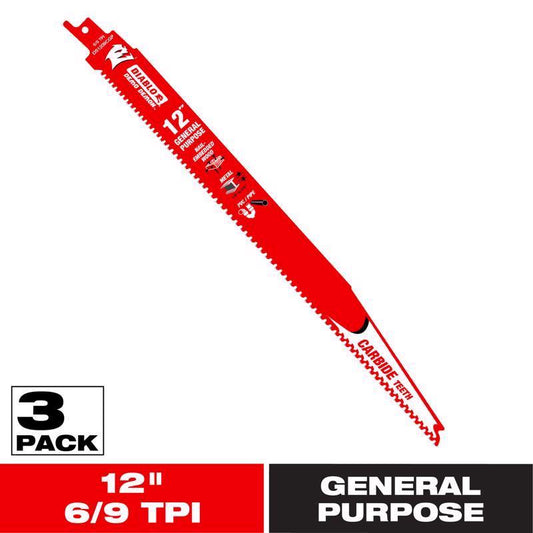 CARBID RECIP BLD 12" 3PK