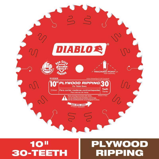 Diablo Tracking Point 10 in. D X 5/8 in. TiCo Hi-Density Carbide Ripping Saw Blade 30 teeth 1 pk