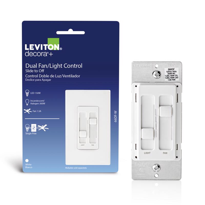 DIMMER SLIDE FAN/LED WHT